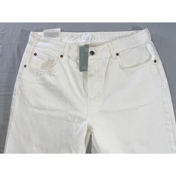 H&M High Waist Flare Ankle Length Stretch Denim Jeans. White, Women's 12. NWT!! - Picture 6 of 10